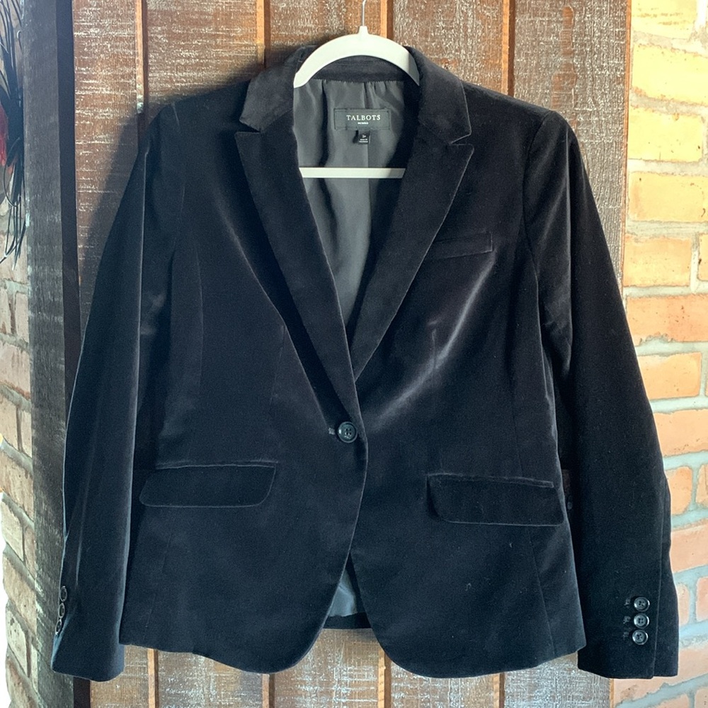 Talbots Black Velvet Blazer